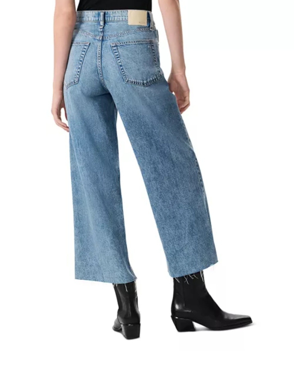 RAG&BONE Featherweight Andi High Rise Wide Leg AnkleJeans in Beacon size 27